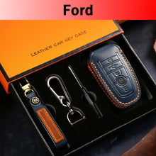 Load image into Gallery viewer, Premium Leather Key Fob Cover for Ford F150 F250 Mustang - Protective Case for 3/4/5 Button Remotes (Fits Bronco/Ranger/Edge)