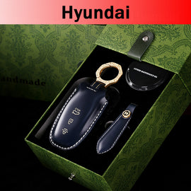 Genuine Leather Key Fob Cover for Hyundai