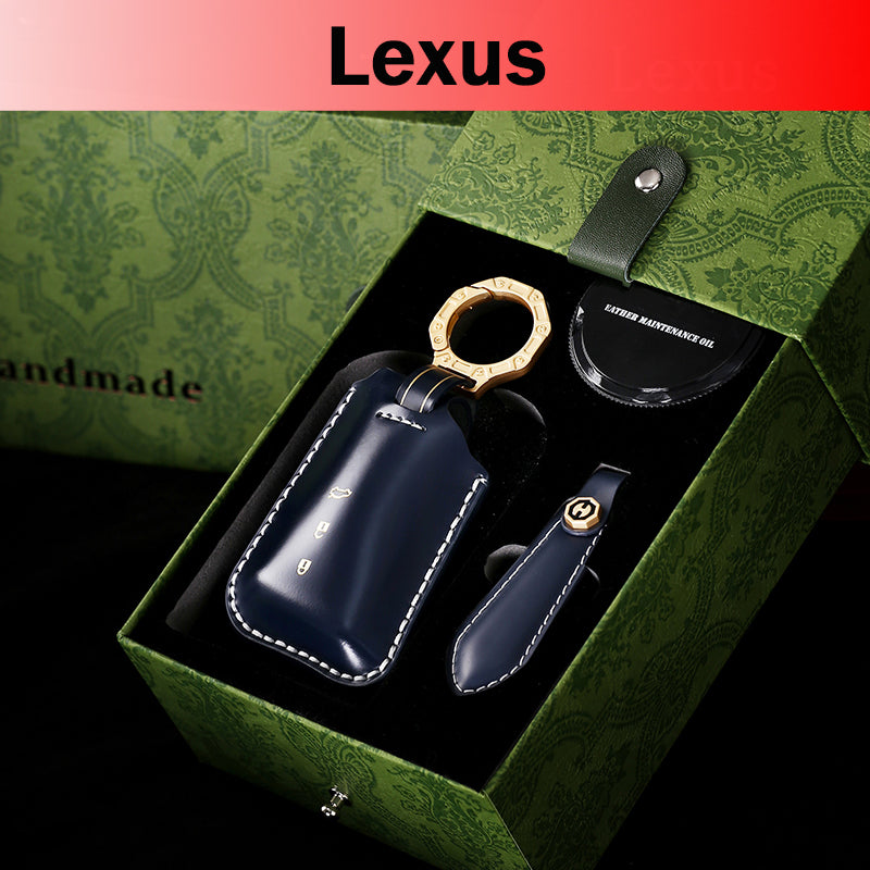 Premium Leather Key Fob Protector Housing for Lexus ES300h, ES350, GS200t, GS350, GS450H, GS F, RC200t, RC300