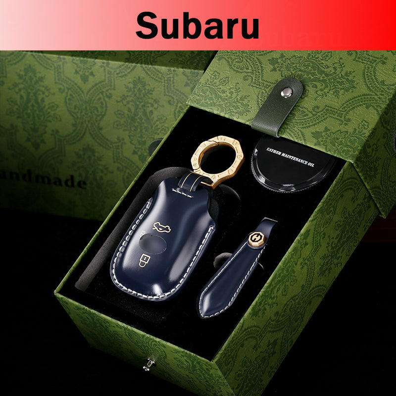 Handmade Leather Key Fob Case for Subaru 3-Button Key Fob – Fits Ascent, BRZ, Crosstrek, Forester, Impreza, Legacy, Outback, Solterra