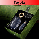 High-End Leather Key Cover with Gift Box, Suitable for Toyota Highlander, Alphard, Previa, and Vellfire