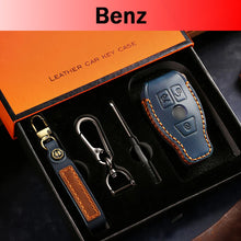 Load image into Gallery viewer, Genuine Leather Key Fob Cover for Mercedes-Benz C-Class, G-Class, E-Class, GLK, R350, GL, and GLC Models