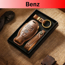 Load image into Gallery viewer, Mercedes Leather Key Fob Cover with Keychain – Precise Fit, Full Access for AMG, C, E, M, S, CLS, CLA, GLK, GLA, GLC, GLE Smart Key