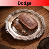 Genuine Leather Key Fob Case Compatible with Dodge RAM 1500, 2500, 3500, 4500, 5500 Pickup Trucks