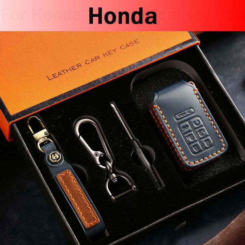 Genuine Leather Honda Key Fob Cover – 2-7 Button Smart Key Case (Civic/Accord/CR-V/Pilot)