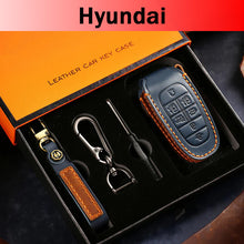 Load image into Gallery viewer, Genuine Leather Key Fob Cover for Hyundai Sonata, Santa Fe, Tucson, Palisade, - 3/4/5/6/7 Button Protective Case