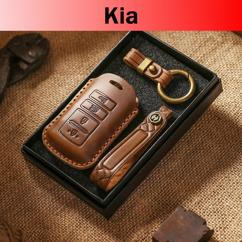 Genuine Leather Key Fob Cover for Kia