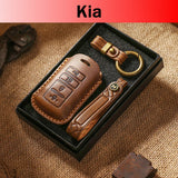 Genuine Leather Key Fob Cover for Kia