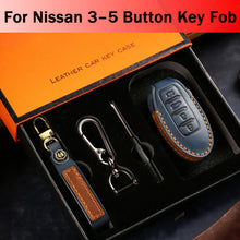 Load image into Gallery viewer, Genuine Leather Key Fob Cover for Nissan X-Trail, Qashqai, Tiida, Altima, and Sylphy (3-5 Button)