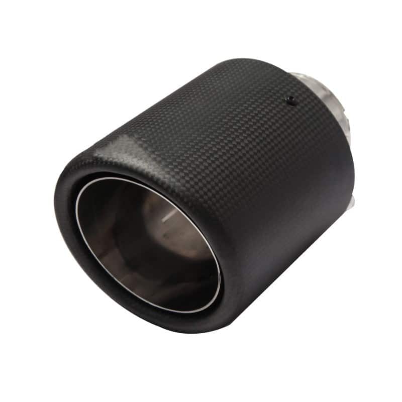 Car exhaust pipe tip single pipe carbon fiber black