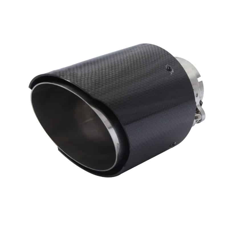 Car exhaust pipe tip single pipe carbon fiber black