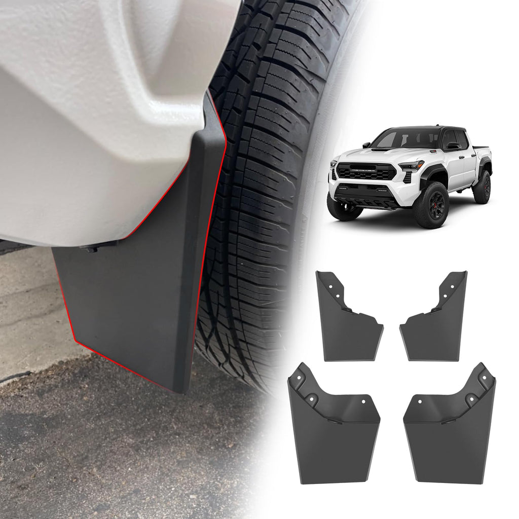 No-Drill Mud Flaps for 2005-2025 Toyota Tacoma 4-PC Heavy-Duty Splash Guards Set