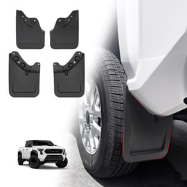 Mud Flaps for Toyota Tacoma (2005-2025) - 4pcs No-Drill Splash Guards Mudguards Kit