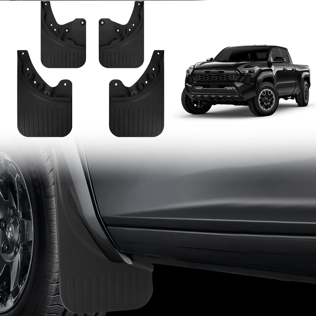 No-Drill Mud Flaps for 2005-2025 Toyota Tacoma 4-PC Heavy-Duty Splash Guards Set