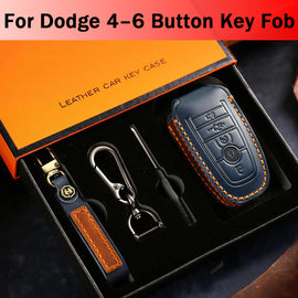 Genuine Leather Key Cover for Dodge RAM 1500, 2500, 3500, 4500, 5500 (2019-2025) - 4/5/6 Button Protective Case