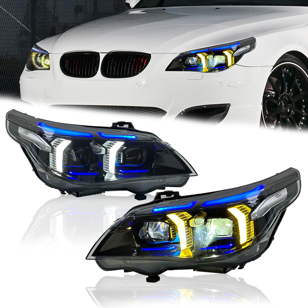 Headlights for BMW 5 Series E60 (2003–2010), Snake Eye Projector Lens Modified Headlamp Assembly