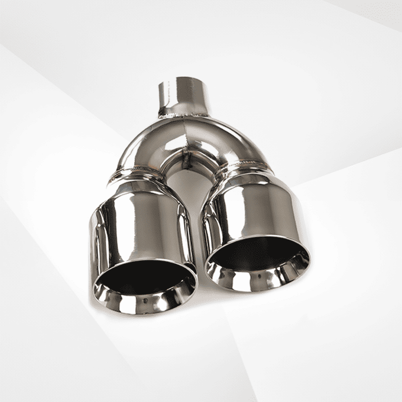 Dual Slant-Cut Stainless Steel Exhaust Tip – 10" Long Blue, Black, Silver Universal Bolt-On Exhaust Pipe