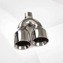 Load image into Gallery viewer, Dual Slant-Cut Stainless Steel Exhaust Tip – 10" Long Blue, Black, Silver Universal Bolt-On Exhaust Pipe