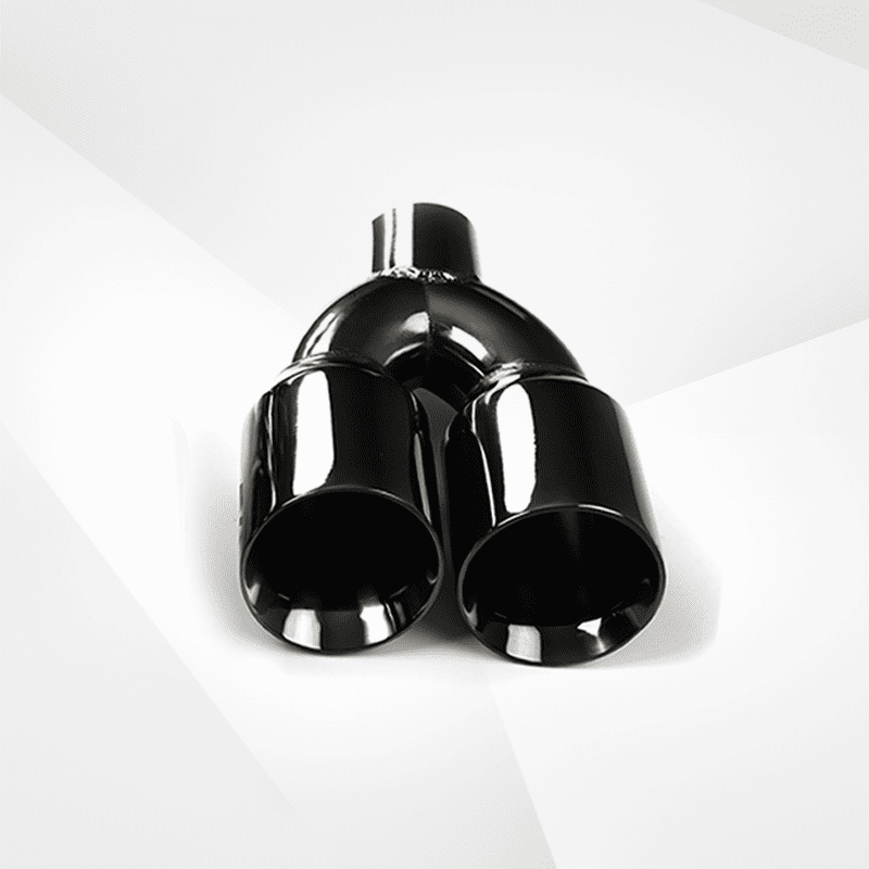 Dual Slant-Cut Stainless Steel Exhaust Tip – 10" Long Blue, Black, Silver Universal Bolt-On Exhaust Pipe