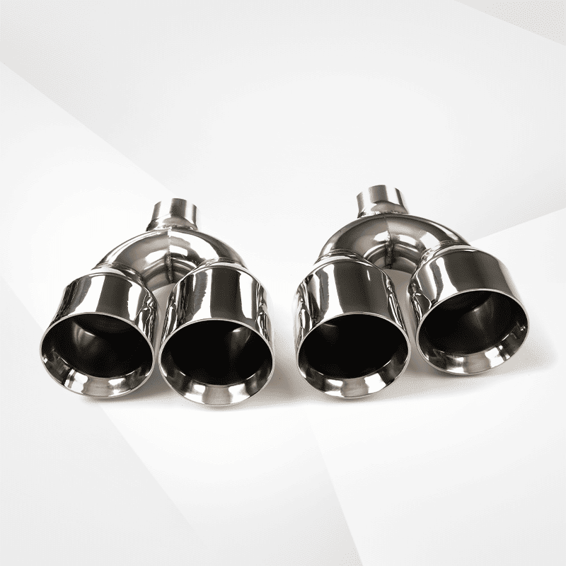 Dual Slant-Cut Stainless Steel Exhaust Tip – 10" Long Blue, Black, Silver Universal Bolt-On Exhaust Pipe