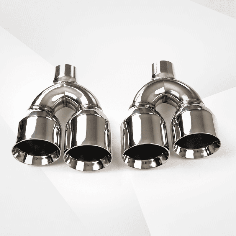 Dual Slant-Cut Stainless Steel Exhaust Tip – 10" Long Blue, Black, Silver Universal Bolt-On Exhaust Pipe