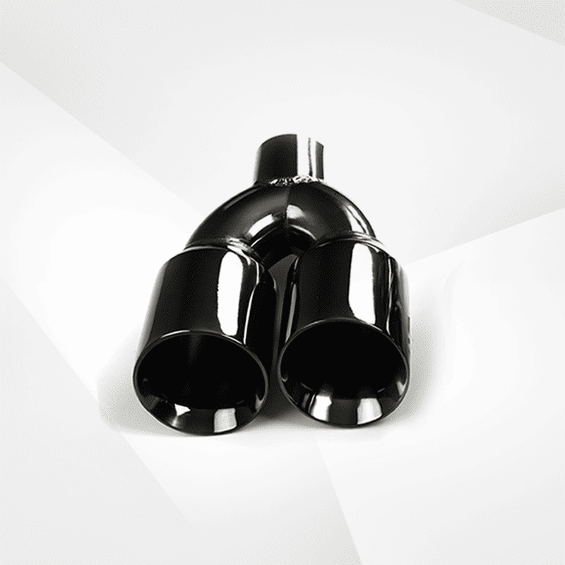 Dual Slant-Cut Stainless Steel Exhaust Tip – 10" Long Blue, Black, Silver Universal Bolt-On Exhaust Pipe