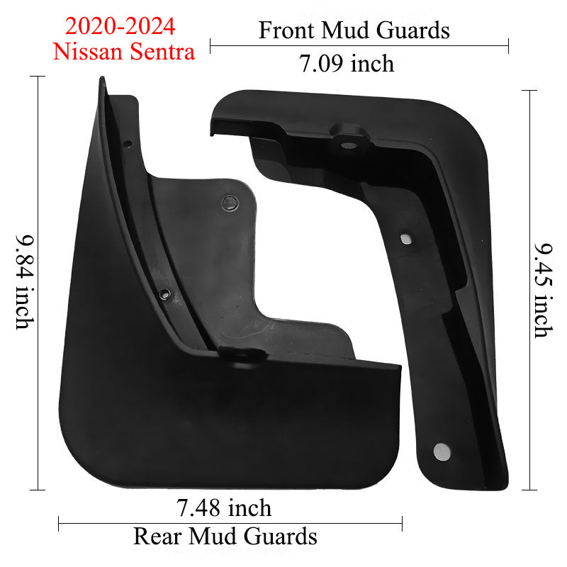 Mud Flaps for Nissan Sentra (2020-2024) - Splash Guards, No-Drilling Installation (Excludes Sentra SR Models)