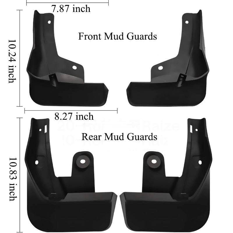 Mud Guards for Toyota Raize/Rocky 2020-2021 (Without Skirts)