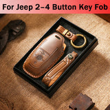 Genuine Leather Key Fob Case for Ford 3-5 Button Smart Key – Fit F150 Escape Explorer 2015-2024