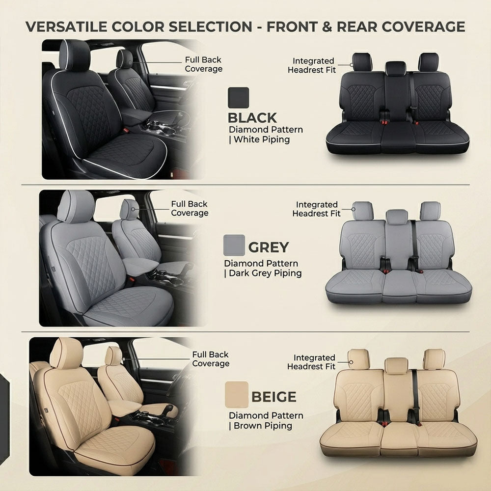 Amancarport Custom Fit Car Seat Covers Full Set For Ford Explorer 7 Seats (2016-2019)