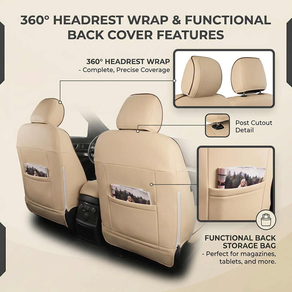 Amancarport Custom Fit Car Seat Covers Full Set For Ford Explorer 7 Seats (2016-2019)