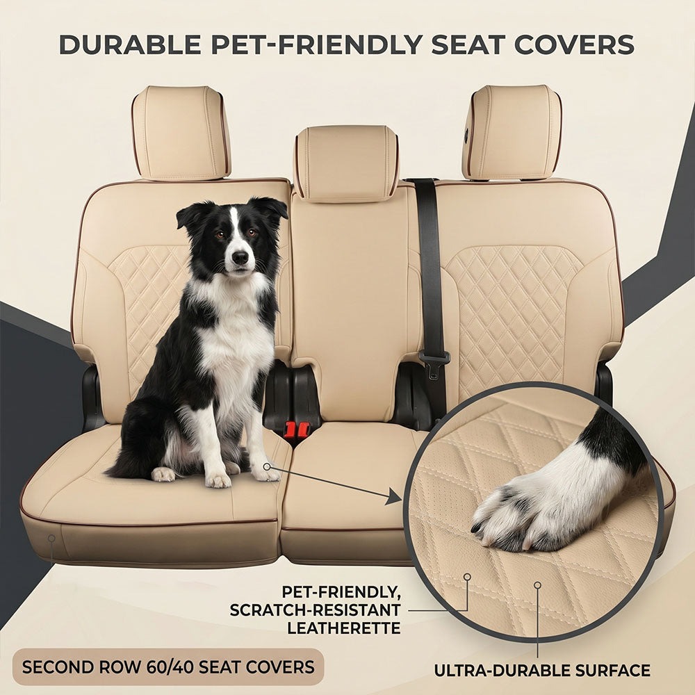Amancarport Custom Fit Car Seat Covers Full Set For Ford Explorer 7 Seats (2016-2019)