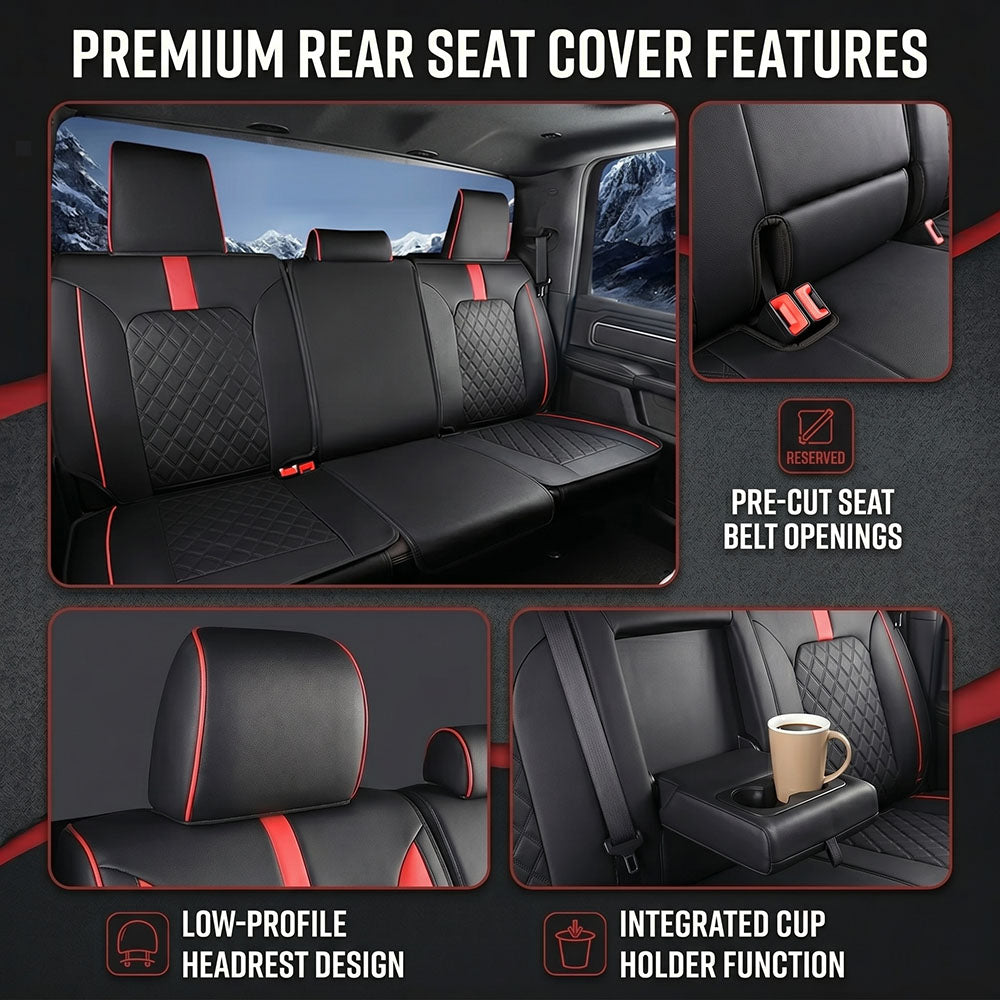 Custom For Dodge Ram Luxury All-inclusive Nappa Leather Car Seat Covers Full Set Compatible with Ram 1500(2014-2026)