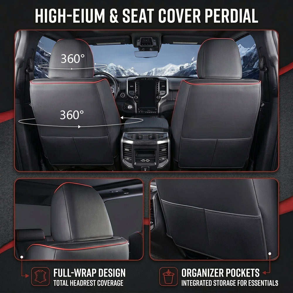 Custom For Dodge Ram Luxury All-inclusive Nappa Leather Car Seat Covers Full Set Compatible with Ram 1500(2014-2026)