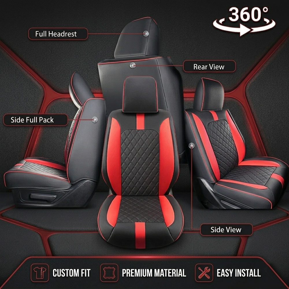 Custom For Dodge Ram Luxury All-inclusive Nappa Leather Car Seat Covers Full Set Compatible with Ram 1500(2014-2026)