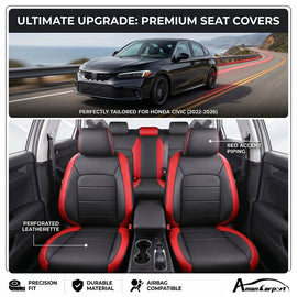 Custom For Honda Civic(2022-2026) Luxury Leather Car Seat Cover Full Set