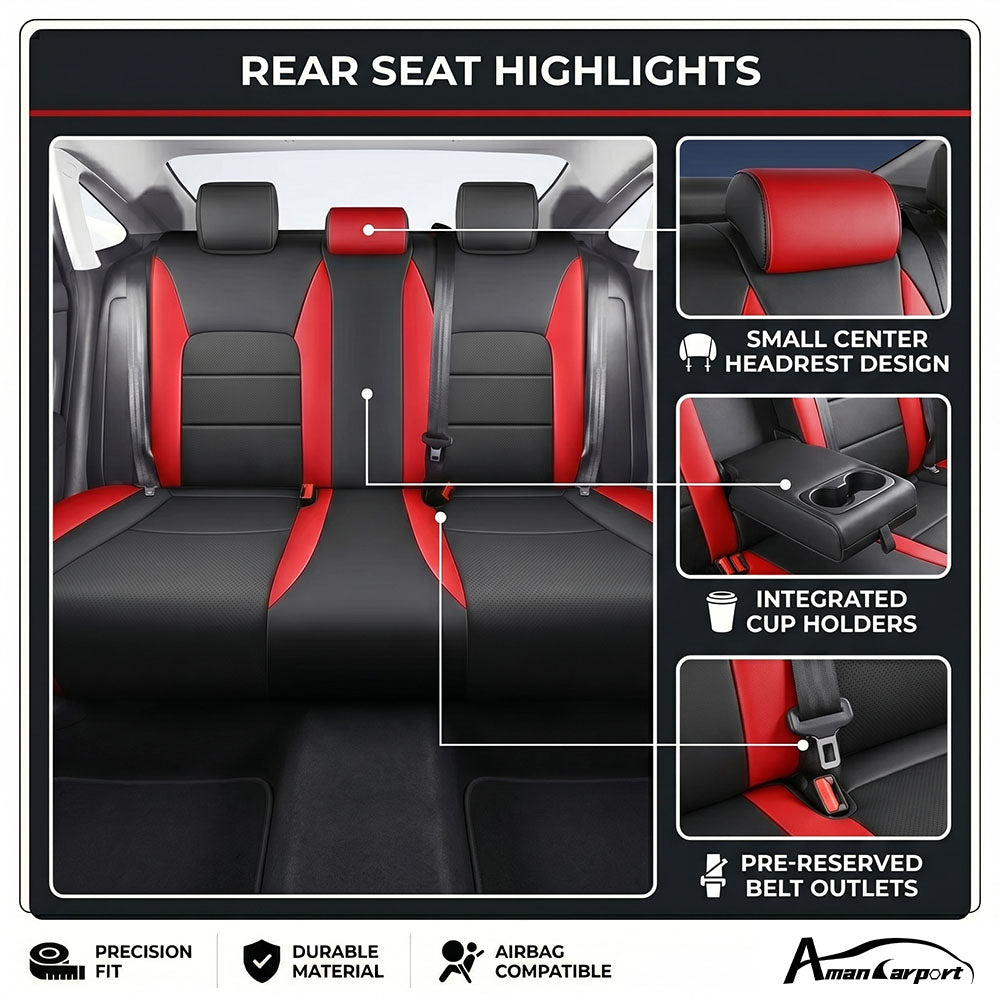 Custom For Honda Civic(2022-2026) Luxury Leather Car Seat Cover Full Set