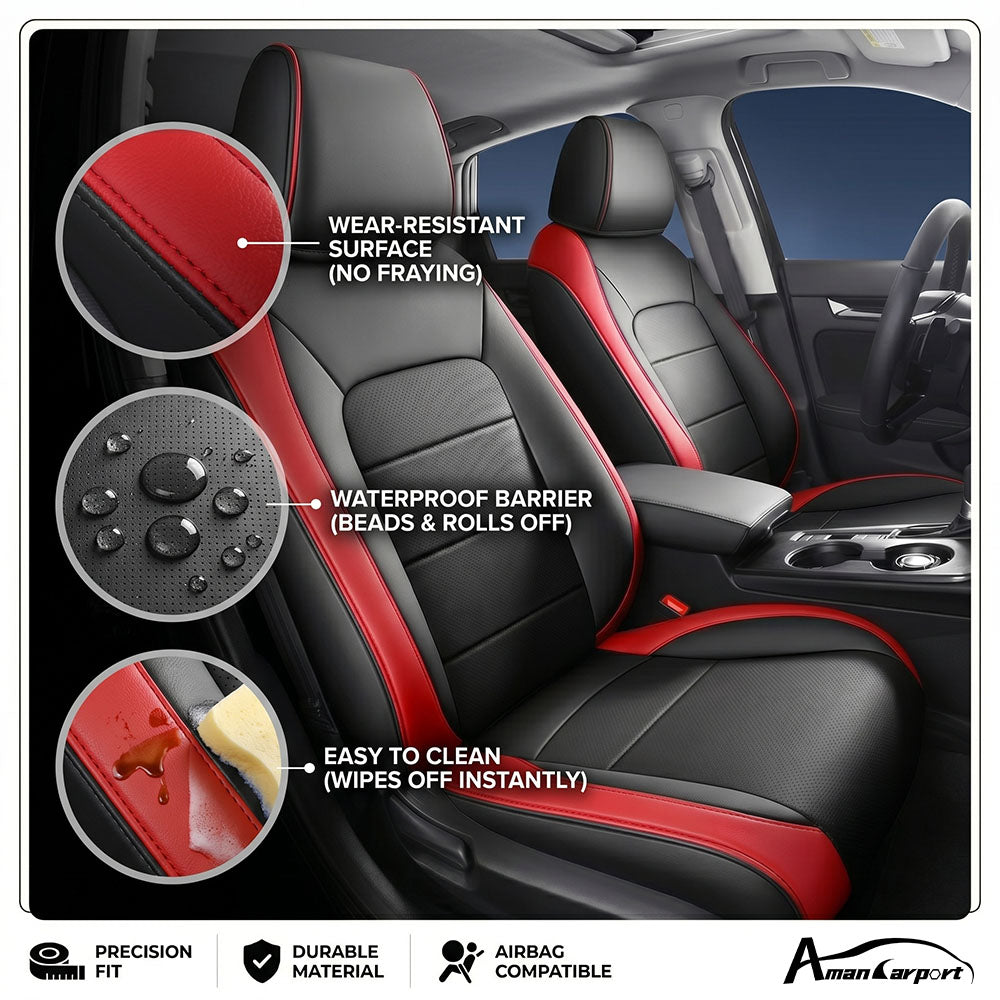Custom For Honda Civic(2022-2026) Luxury Leather Car Seat Cover Full Set