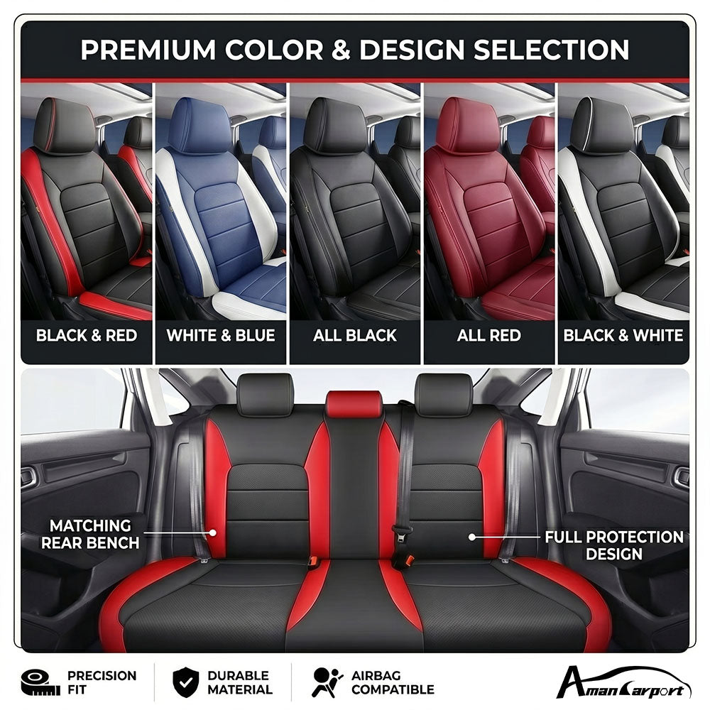 Custom For Honda Civic(2022-2026) Luxury Leather Car Seat Cover Full Set