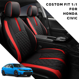 Custom For Honda Civic (2016-2026) Luxury Leather Car Seat Cover Full Set