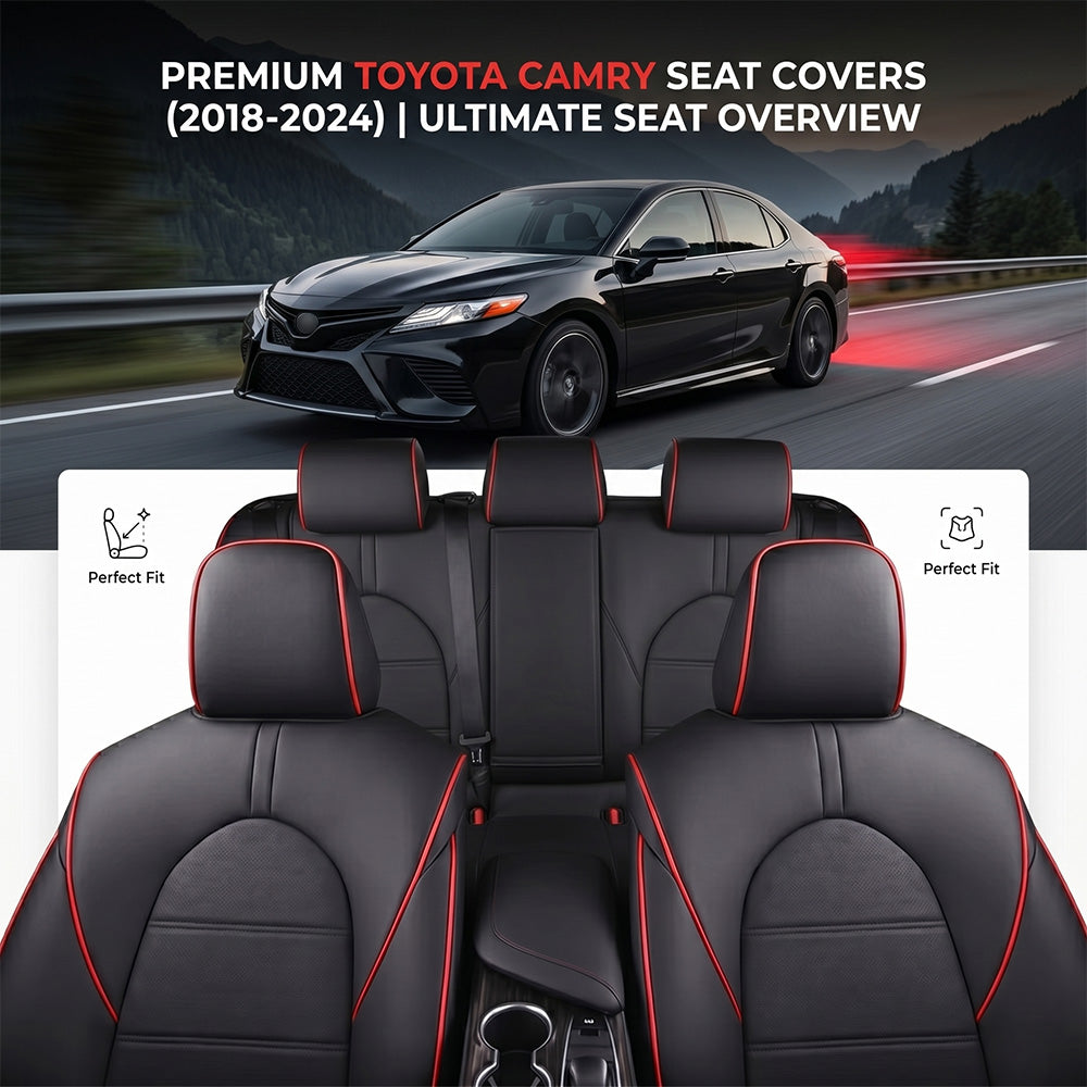 Custom for Toyota Camry(2012-2024)  Leather Car Seat Cover Full Set