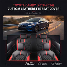 Load image into Gallery viewer, Custom for Toyota Camry(2018-2024) Sport Style Leather Car Seat Cover Full Set