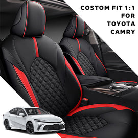Custom for Toyota Camry(2018-2024) Sport Style Leather Car Seat Cover Full Set