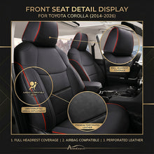 Load image into Gallery viewer, Custom for Toyota Corolla(2014-2026) Faux Leather Car Seat Cover Full Set