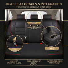 Load image into Gallery viewer, Custom for Toyota Corolla(2014-2026) Faux Leather Car Seat Cover Full Set
