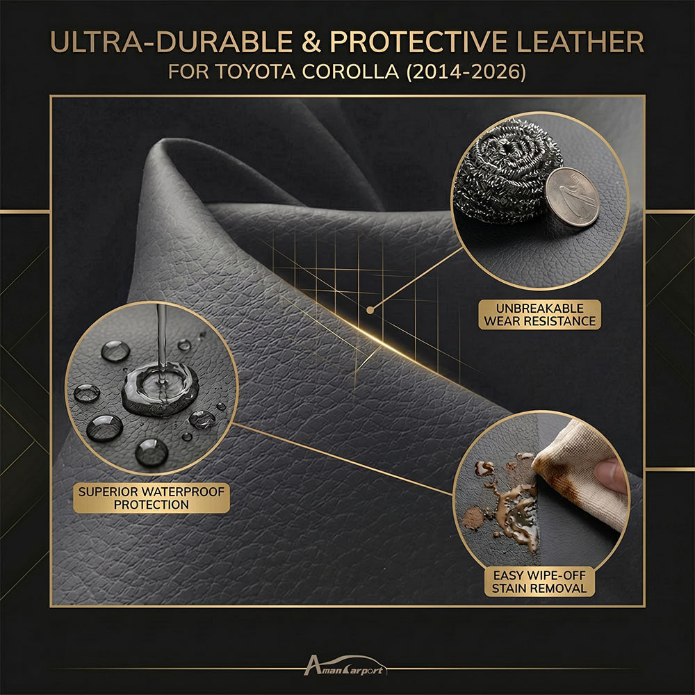 Custom for Toyota Corolla(2014-2026) Faux Leather Car Seat Cover Full Set