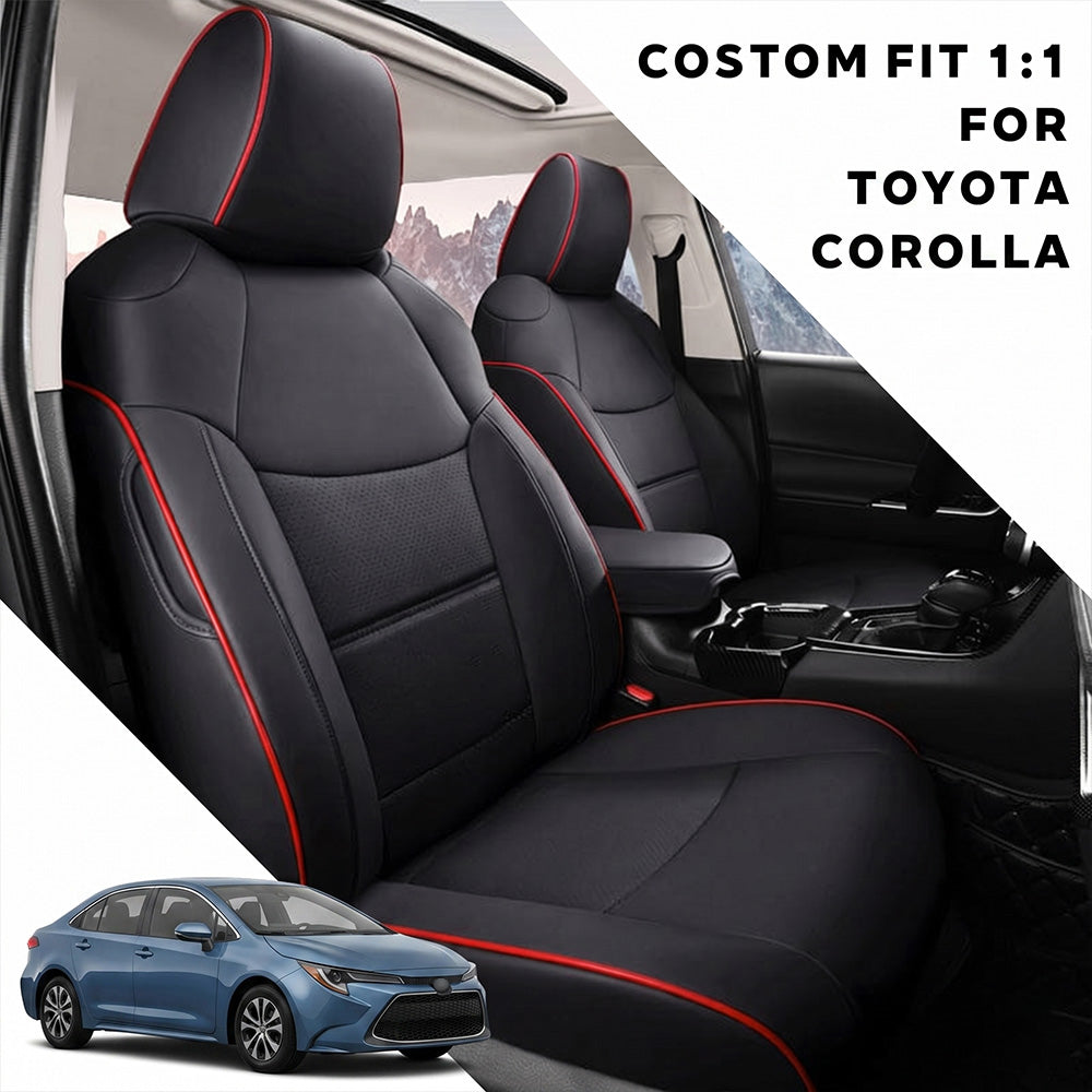 Custom for Toyota Corolla(2014-2026) Faux Leather Car Seat Cover Full Set