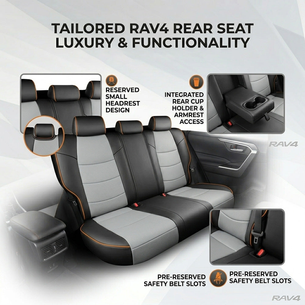 Custom Faux Leather Car Seat Covers Full Set for Toyota RAV4 (2019-2025)