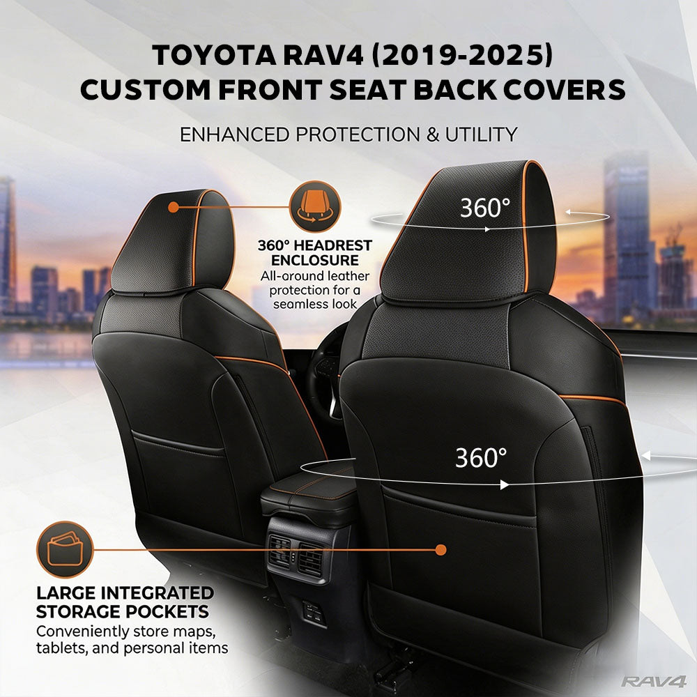 Custom Faux Leather Car Seat Covers Full Set for Toyota RAV4 (2019-2025)