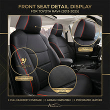 Load image into Gallery viewer, Custom Fit Leather Car Seat Covers Full Set for Toyota RAV4 (2013-2025) – Original Factory Texture